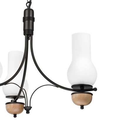 Brilagi - Pendel med kædeophæng COTTAGE 3xE14/40W/230V bøg/hvid