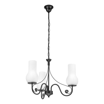 Brilagi - Pendel med kædeophæng COTTAGE 3xE14/40W/230V sort/hvid