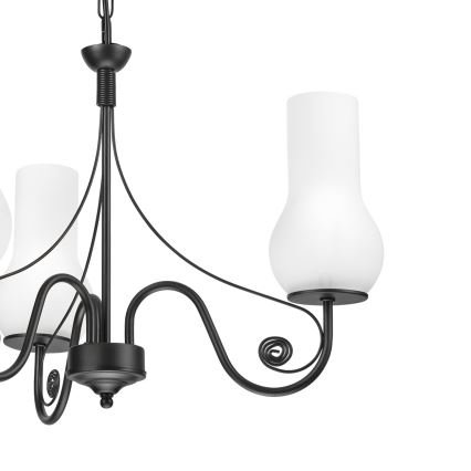 Brilagi - Pendel med kædeophæng COTTAGE 3xE14/40W/230V sort/hvid