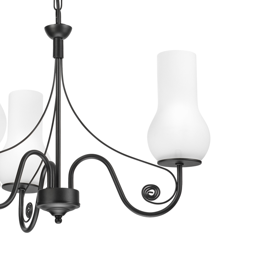 Brilagi - Pendel med kædeophæng COTTAGE 3xE14/40W/230V sort/hvid