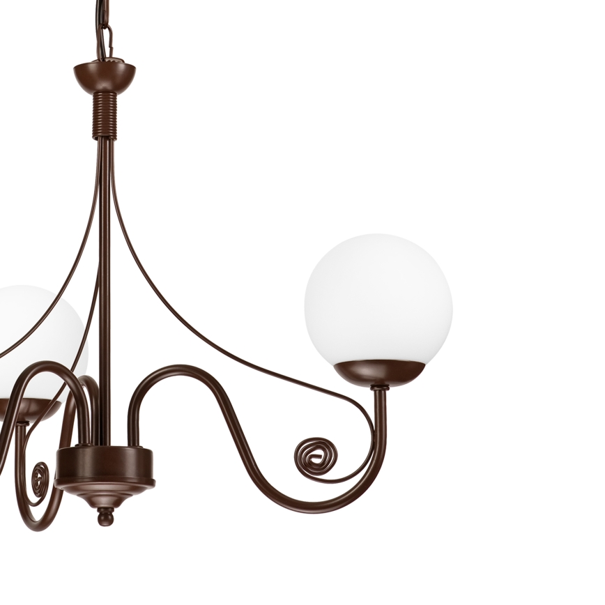 Brilagi - Pendel med kædeophæng COTTAGE 3xG9/40W/230V brun/hvid
