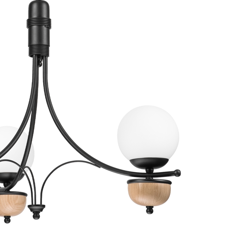 Brilagi - Pendel med kædeophæng COTTAGE 3xG9/40W/230V bøg/hvid