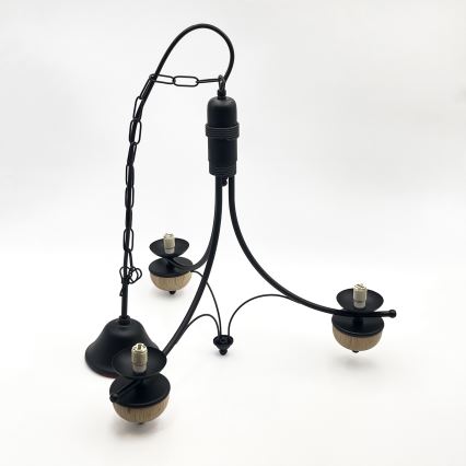 Brilagi - Pendel med kædeophæng COTTAGE 3xG9/40W/230V bøg/hvid