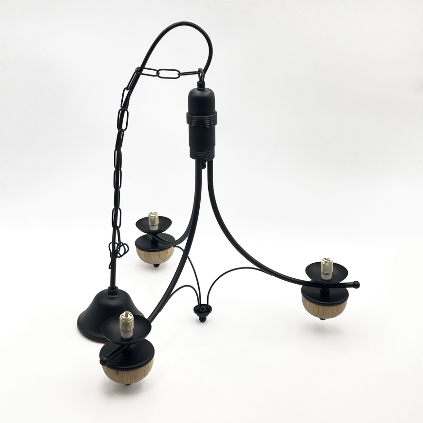 Brilagi - Pendel med kædeophæng COTTAGE 3xG9/40W/230V bøg/hvid