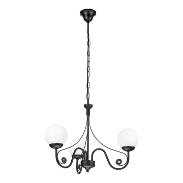 Brilagi - Pendel med kædeophæng COTTAGE 3xG9/40W/230V sort/hvid
