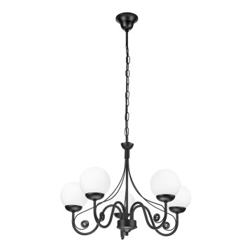 Brilagi - Pendel med kædeophæng COTTAGE 5xG9/40W/230V sort/hvid
