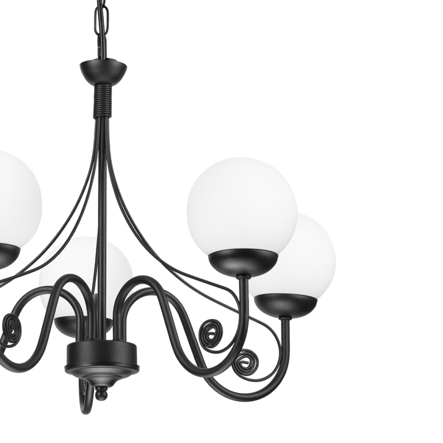Brilagi - Pendel med kædeophæng COTTAGE 5xG9/40W/230V sort/hvid