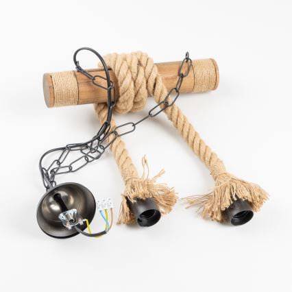 Brilagi - Pendel med kædeophæng KOS 2xE27/60W/230V bøg