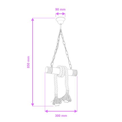 Brilagi - Pendel med kædeophæng KOS 2xE27/60W/230V bøg