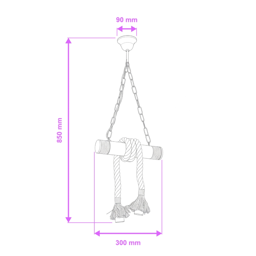 Brilagi - Pendel med kædeophæng KOS 2xE27/60W/230V bøg