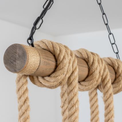 Brilagi - Pendel med kædeophæng KOS 6xE27/60W/230V bøg