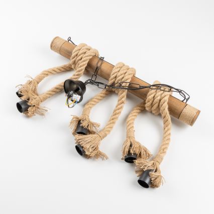 Brilagi - Pendel med kædeophæng KOS 6xE27/60W/230V bøg