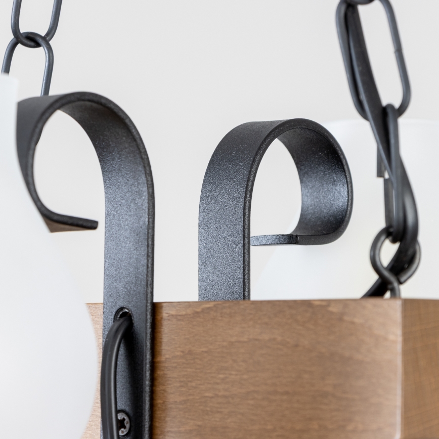 Brilagi - Pendel med kædeophæng QUEEN 2xE14/40W/230V bøg/valnød