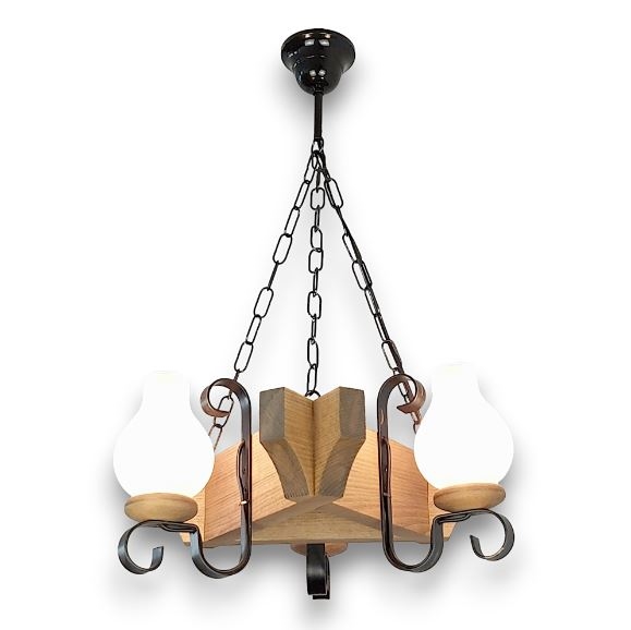 Brilagi - Pendel med kædeophæng QUEEN 3xE14/40W/230V bøg