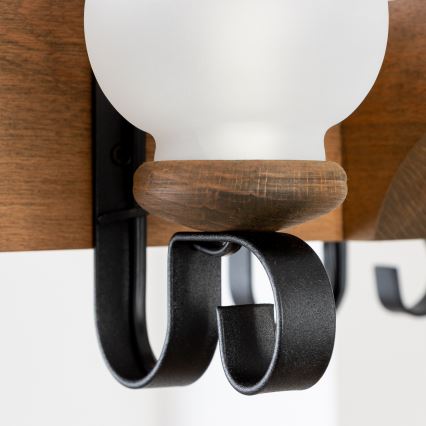 Brilagi - Pendel med kædeophæng QUEEN 4xE14/40W/230V bøg