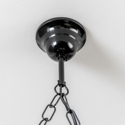 Brilagi - Pendel med kædeophæng QUEEN 4xE14/40W/230V bøg/valnød