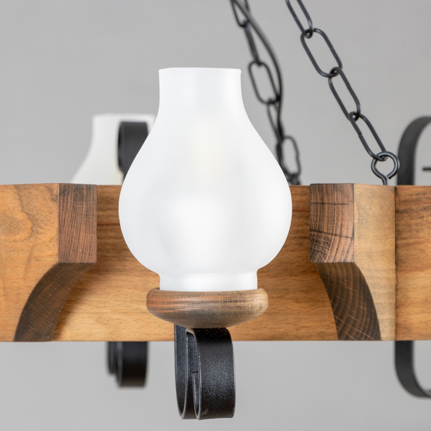 Brilagi - Pendel med kædeophæng QUEEN 6xE14/40W/230V bøg