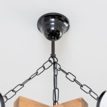 Brilagi - Pendel med kædeophæng QUEEN 6xE14/40W/230V bøg