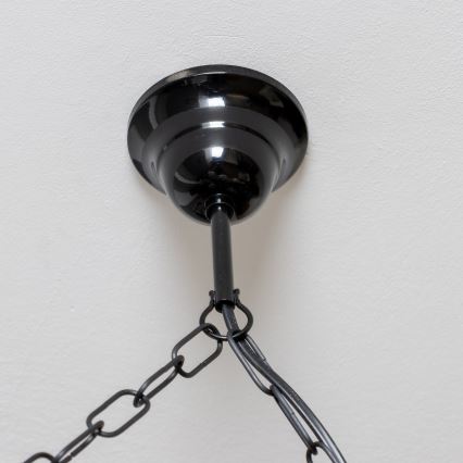 Brilagi - Pendel med kædeophæng QUEEN 6xE14/40W/230V bøg/valnød