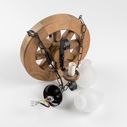 Brilagi - Pendel med kædeophæng ROATA 2xE14/40W/230V bøg