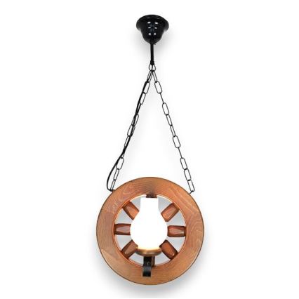 Brilagi - Pendel med kædeophæng ROATA 2xE14/40W/230V bøg/valnød