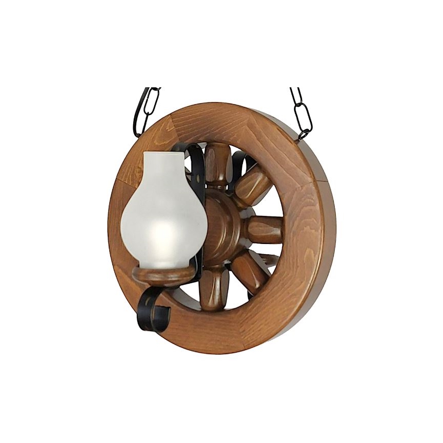 Brilagi - Pendel med kædeophæng ROATA 2xE14/40W/230V bøg/valnød