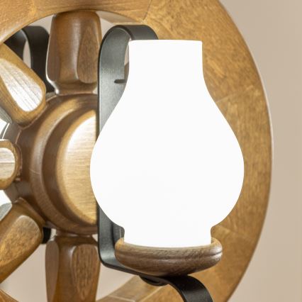 Brilagi - Pendel med kædeophæng ROATA 2xE14/40W/230V bøg/valnød