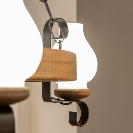 Brilagi - Pendel med kædeophæng ROATA 3xE14/40W/230V bøg