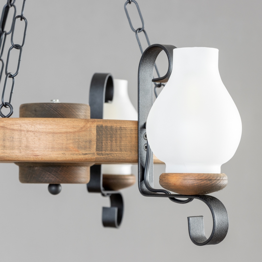 Brilagi - Pendel med kædeophæng ROATA 3xE14/40W/230V bøg