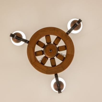 Brilagi - Pendel med kædeophæng ROATA 3xE14/40W/230V bøg