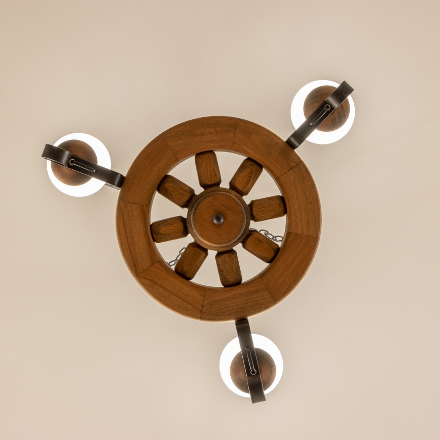 Brilagi - Pendel med kædeophæng ROATA 3xE14/40W/230V bøg