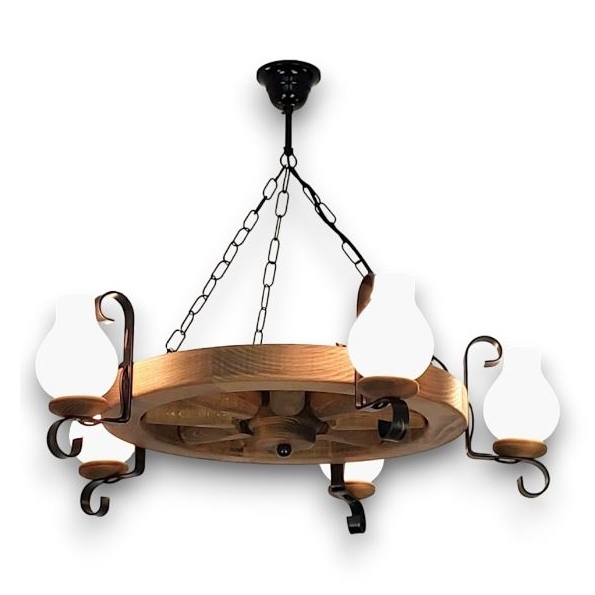 Brilagi - Pendel med kædeophæng ROATA 5xE14/40W/230V bøg