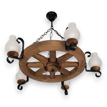 Brilagi - Pendel med kædeophæng ROATA 5xE14/40W/230V bøg