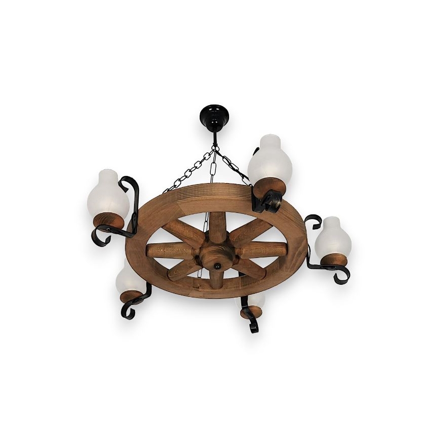 Brilagi - Pendel med kædeophæng ROATA 5xE14/40W/230V bøg