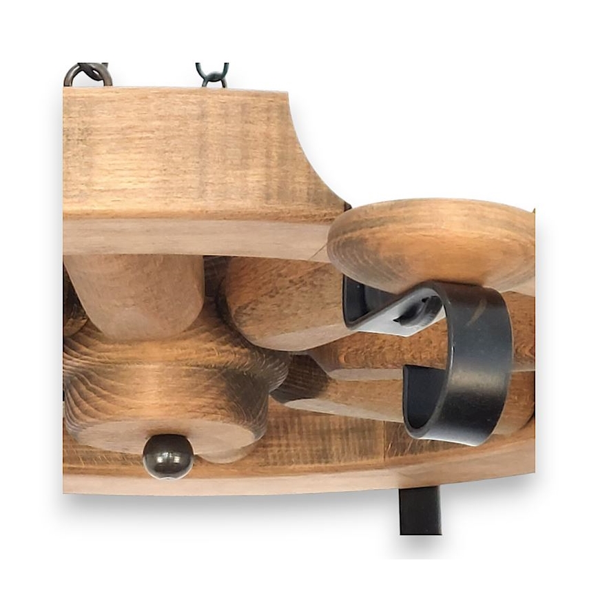 Brilagi - Pendel med kædeophæng ROATA 8xE14/40W/230V bøg