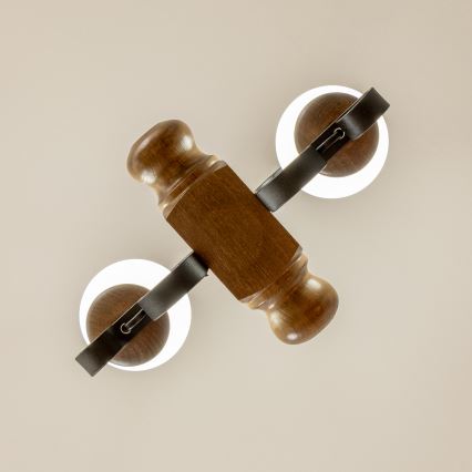 Brilagi - Pendel med kædeophæng RUSTIC 2xE14/40W/230V bøg/valnød