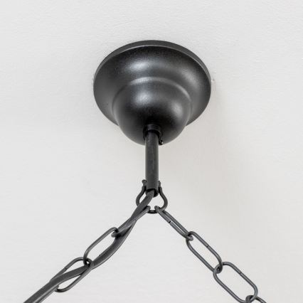 Brilagi - Pendel med kædeophæng RUSTIC 6xE14/40W/230V bøg/valnød