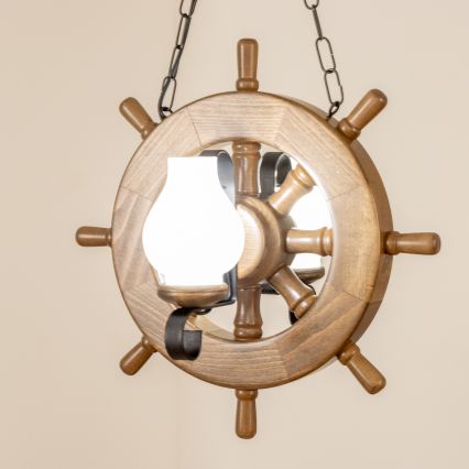 Brilagi - Pendel med kædeophæng TIMONA 2xE14/40W/230V bøg/valnød