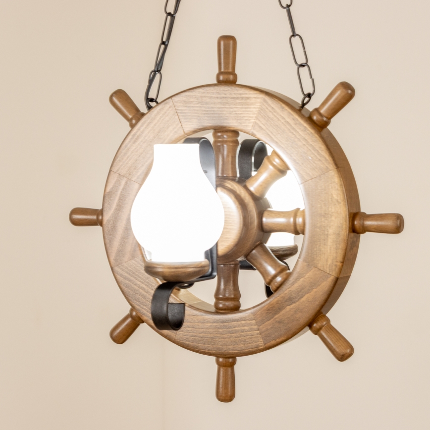 Brilagi - Pendel med kædeophæng TIMONA 2xE14/40W/230V bøg/valnød