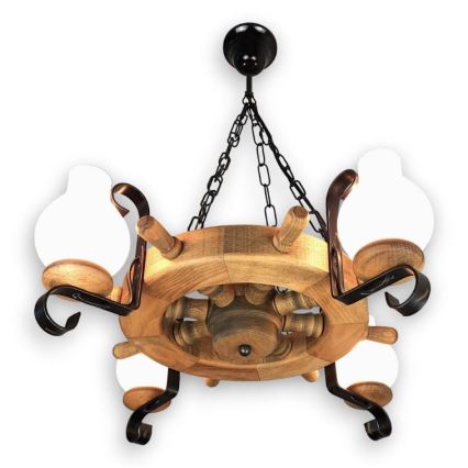 Brilagi - Pendel med kædeophæng TIMONA 4xE14/40W/230V bøg