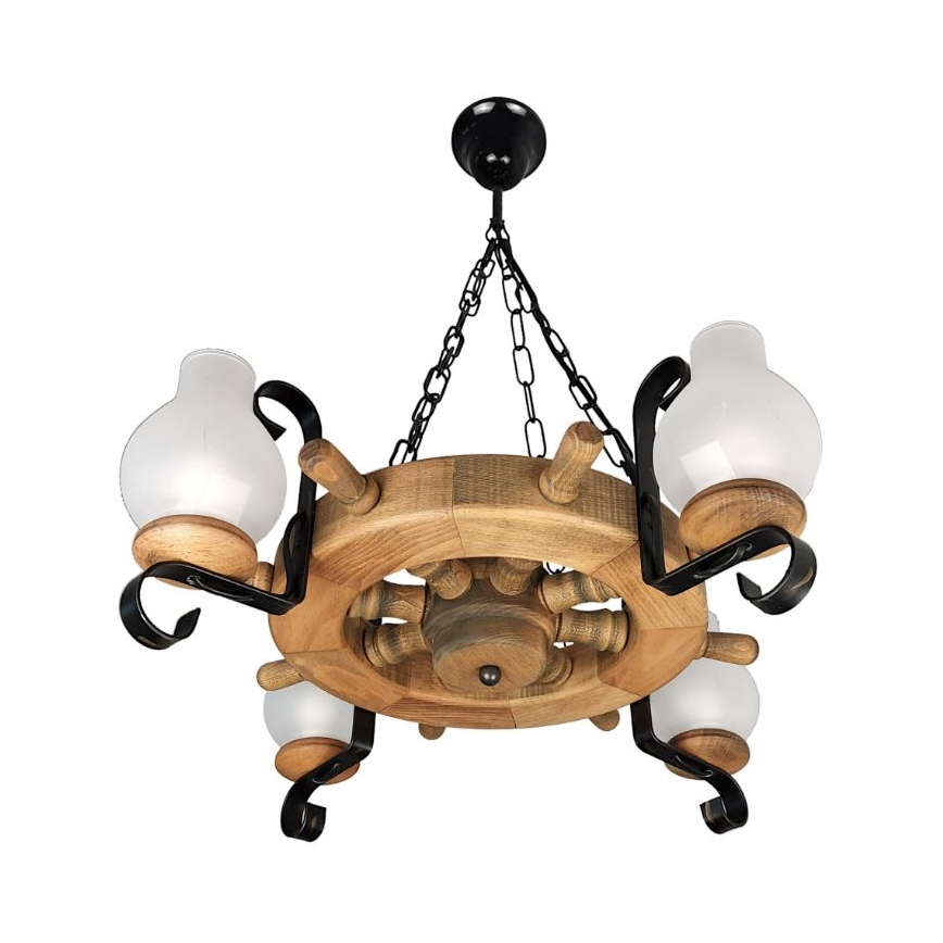 Brilagi - Pendel med kædeophæng TIMONA 4xE14/40W/230V bøg