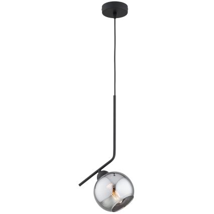 Brilagi - Pendel med ledning 1xE27/60W/230V sort/røget grå