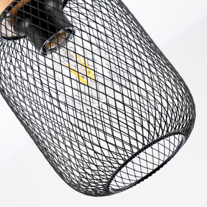 Brilagi - Pendel med ledning BASKLITE 1xE27/15W/230V træ/sort