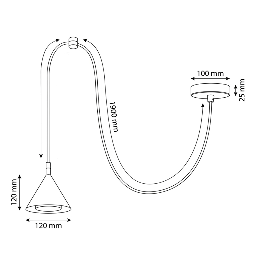 Brilagi - Pendel med ledning CONE SINGLE SPIDER 1xGX53/15W/230V hvid