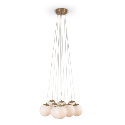 Brilagi - Pendel med ledning GLOBE 10xE14/15W/230V hvid