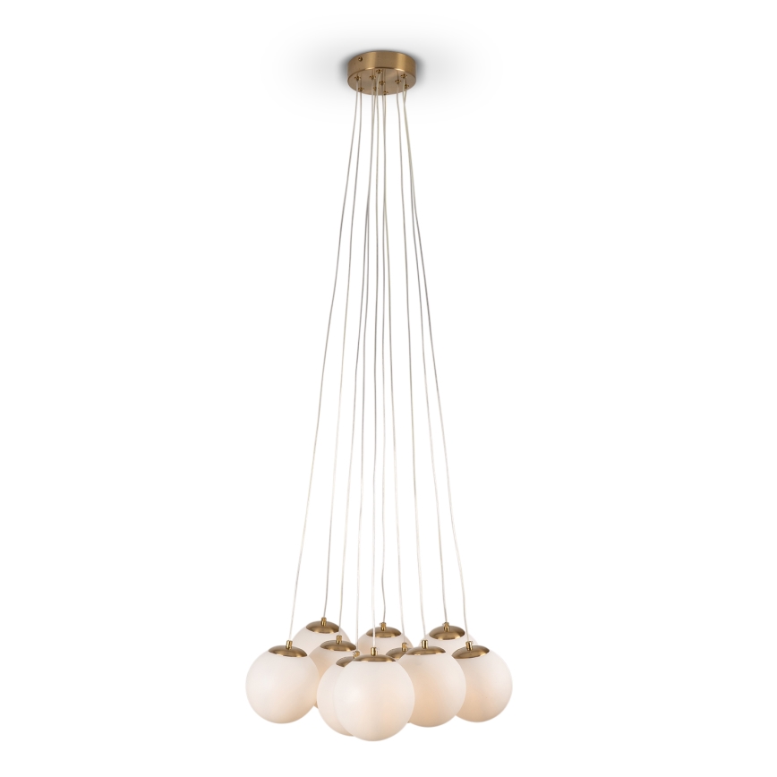 Brilagi - Pendel med ledning GLOBE 10xE14/15W/230V hvid