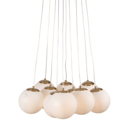 Brilagi - Pendel med ledning GLOBE 10xE14/15W/230V hvid