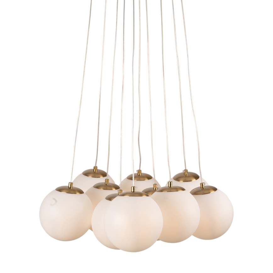Brilagi - Pendel med ledning GLOBE 10xE14/15W/230V hvid