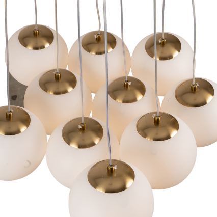 Brilagi - Pendel med ledning GLOBE 10xE14/15W/230V hvid