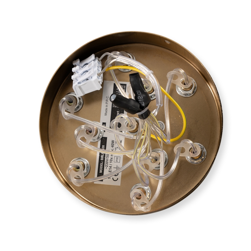 Brilagi - Pendel med ledning GLOBE 10xE14/15W/230V hvid